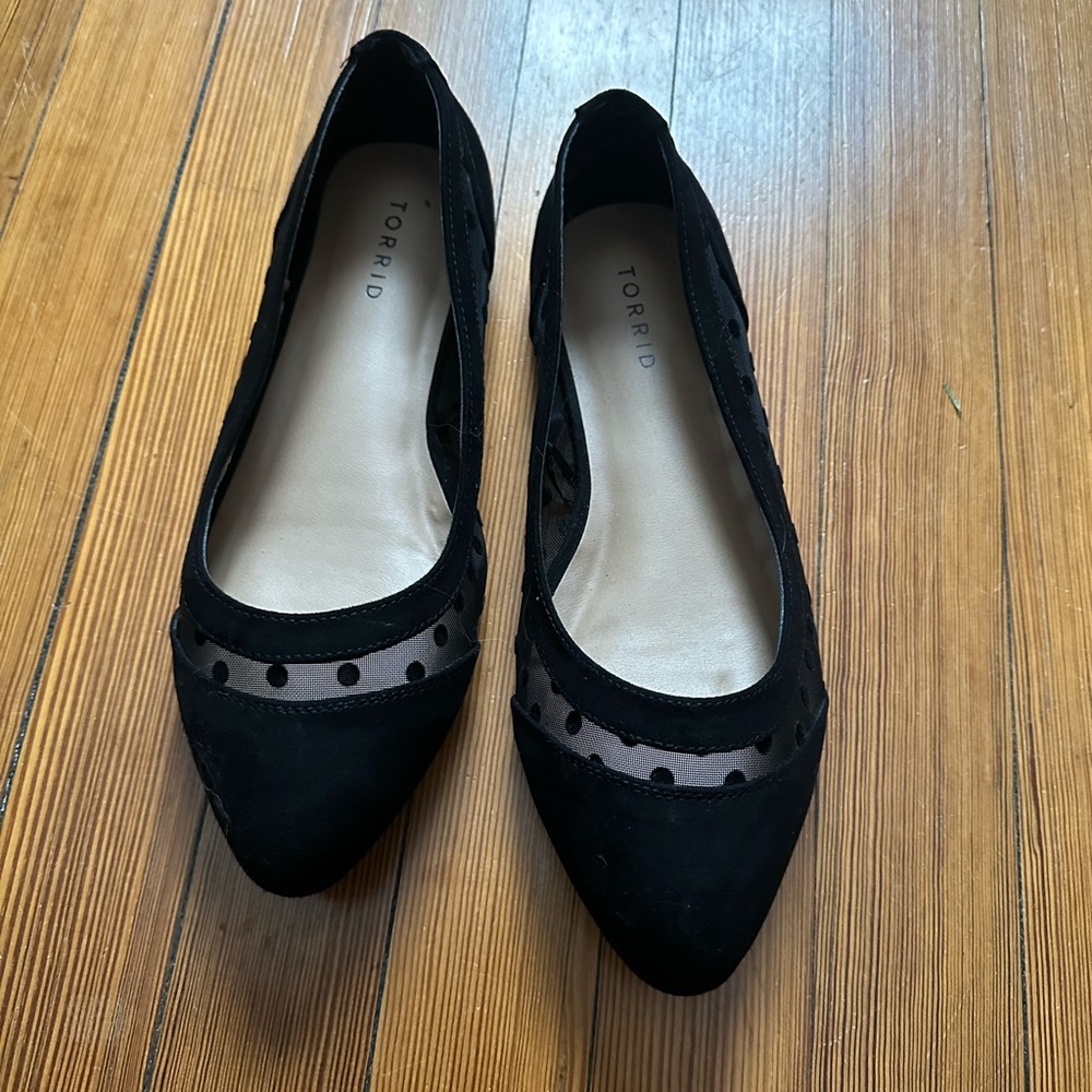 Torrid Polka Dot Flats, WW9 in Black